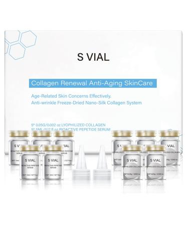 Noviqo Freeze Dried Collagen for Face Anti-Wrinkle Nano-Silk Collagen System Serum Skin Care for Face & Eye At-Home-Hydrating