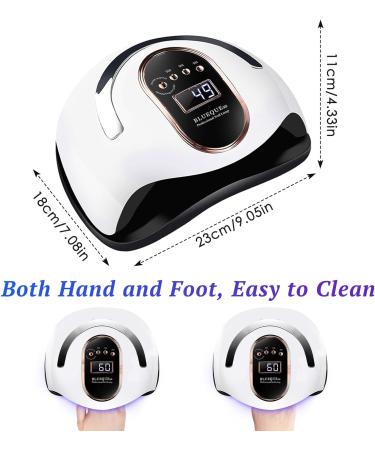 Ruiqas UV LED Nail Lamp 168W | Fast Nail Polish Curing Gel Dryer with Auto Sensor | 4 Timer Settings | For Fingernail and Toenail - Buy Online on GoSupps.com