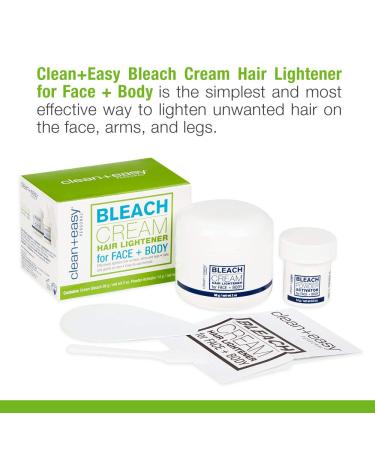 Clean + Easy Bleach Cream Hair Lightener - 2 oz | Gentle Skin-Safe Formula for Facial and Body Hair - Buy Online on GoSupps.com