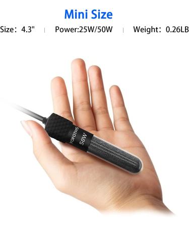 YOFOTHS Aquarium Heater with Built-in Thermometer | Adjustable Mini Tank Heater for 1-40 Gallon Tanks | External Temperature Controller - Buy Online on GoSupps.com