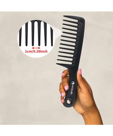 HYOUJIN Black Wide Tooth Detangling Comb - Best Styling for Curly Wet Long Hair - Buy Online on GoSupps.com