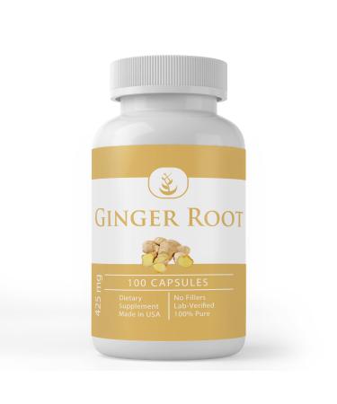 PURE ORIGINAL INGREDIENTS Ginger Root (100 Capsules) Herbal Supplement No Additives or Fillers