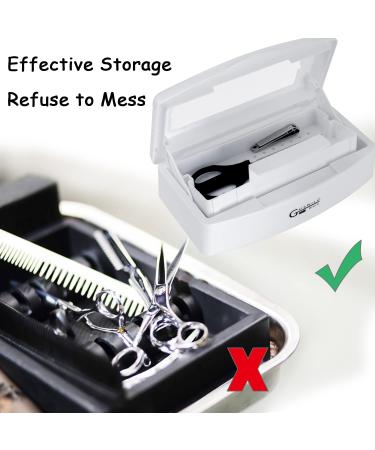 Gusnilo Sanitizing Tray - Nail Tool Sterilizer Box for Salon & Spa - Clear Lid, White - Buy Online on GoSupps.com