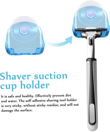 Minkissy 6-Piece Suction Cup Shower Wall Shaver Holder Set | Razor Hanging Hooks & Holders for Easy Storage - Buy Online on GoSupps.com