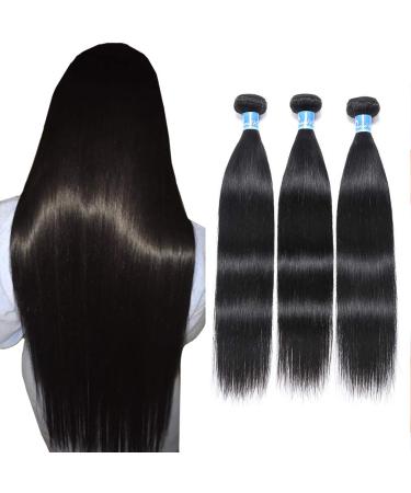10A Peruvian Straight Hair 3 Bundles Virgin Human Hair Weave 100% Unprocessed Peruvian Straight Virgin Human Hair Bundles 100g Per Bundle Double Weft Can Be Dyed and Bleached 18 2022 inches 18 20 22 Hair Bundles