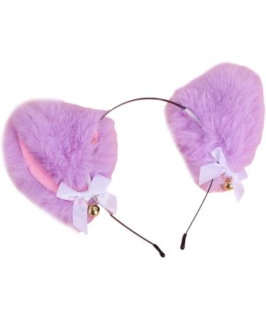 amangul Cartoon Ear Shape Hair Hoop with Bowknot&Small-bell Decor Hair Holder Cosplay Party Headband for Teenagers Adult(Purple) - Buy Online on GoSupps.com