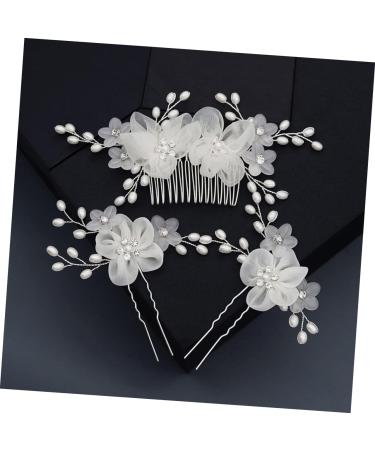 minkissy 1 Set Comb Plate Hairpin Leaf Bride Hair Comb Flower Hair Fork Rhinestone Hair Clips Bridal Hair Sticks Flower Hair Comb Floral Side Hair Comb Bridal Hair Pin Brooch Wedding Fabric - Buy Online on GoSupps.com