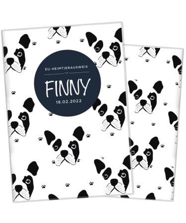 Wilhelm Fell case for the EU pet ID card for animals I personalized with names or date of birth i personal gift idea for pet owners I protective cover for the pet ID card (bulldog) EU petrol card personalized bulldogge