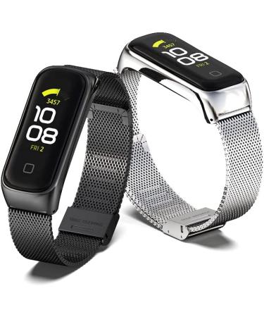 Mijobs Milan Black Bands for Samsung Galaxy Fit2 - Sport Straps Replacement for Men and Women - Buy Online on GoSupps.com