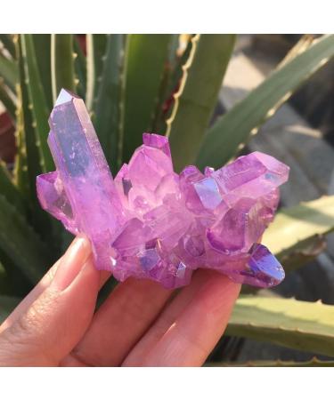Home Decoration 80-90g Purple Flame Aura Quartz Crystal Cluster Specimen s Home Goods - Buy Online on GoSupps.com