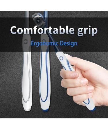 Ad-Bcrbgen Super Hard Toothbrush for Men - Deep Cleaning Ultra-Hard Bristles for Tartar Removal | Blue & Gray - Buy Online on GoSupps.com