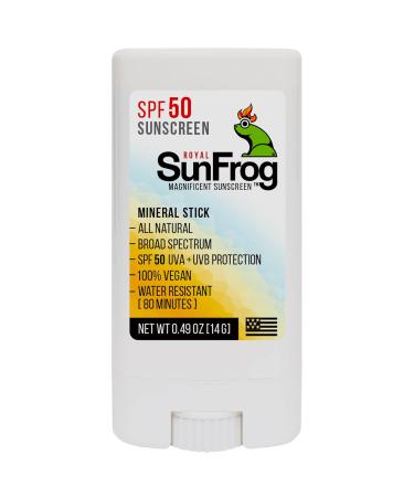 Royal SunFrog Natural SPF-50 Mineral Sunscreen Stick | 100% Vegan Broad Spectrum UVA/UVB | Roll-On Face & Body Sunscreen (0.49oz - Buy Online on GoSupps.com