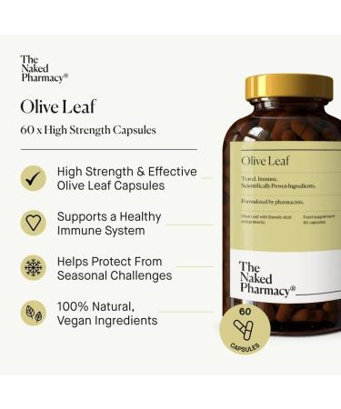 Natural Olive Leaf Supplements with Elenolic Acid & Moringa | High Strength Immune Support | Vegan | 60 Capsules - Buy Online on GoSupps.com