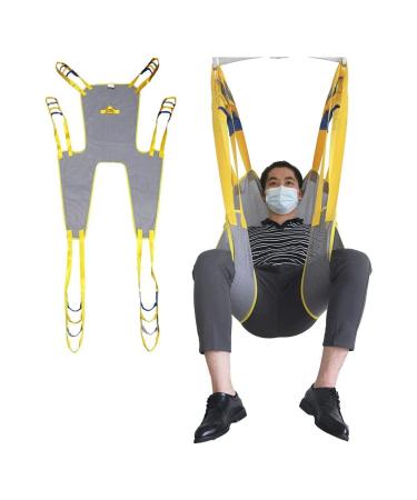 Toileting Sling Patient Lifter Medical Lift Equipment Bariatric Handicap Lift Commode Sling Medical Transfer Belt with Four Point Support Full Body Sling (Color : Yellow Size : L) (Yellow Medium)
