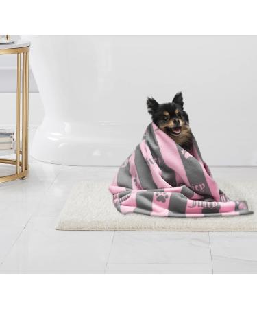 Juicy Couture Dog Towel Pink / Grey Heart Paw Stripes  100% Microfiber Dog Drying Towel with Striped Heart Paw Print  Absorbent Quick Dry Machine Washable Dog Towels for Drying Dogs & Cats - Buy Online on GoSupps.com