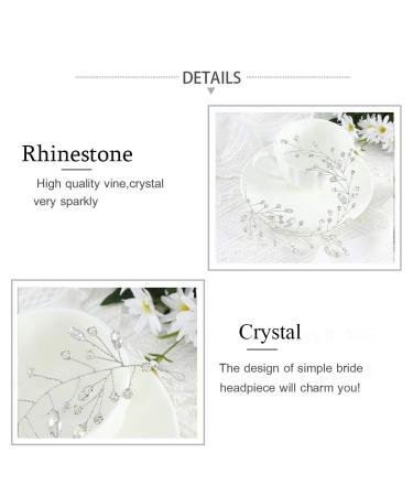 Handcess Bridal Wedding Headband | Silver Crystal Leaves Hair Accessories for Bride & Bridesmaids - Buy Online on GoSupps.com