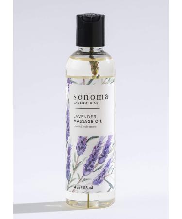 Sonoma Lavender Pure Lavender Massage Oil Body Oil for Sore Muscles Oil for Massaging to Reduce Environmental Stressors 4 oz