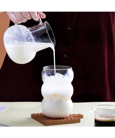 Alink Bubble Glass Set - 4 Ribbed 550ml Drinking Glasses for Latte Macchiato Iced Coffee & Cocktails | Elegant Wave Design - Buy Online on GoSupps.com