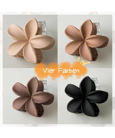 Ypkia 4 Pieces Flower Hair Clips Set - Large Matte Hair Accessories for Thick & Thin Hair | Stylish Women's Hair Clips - Buy Online on GoSupps.com