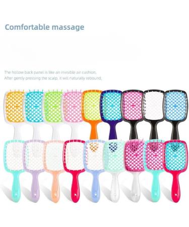 Comb Women's Scalp Massage Comb Hair Brush Women's Hollowed Out Home Salon Hair Styling Tool Comb Wide Tooth Comb (Color : Light green-white) - Buy Online on GoSupps.com