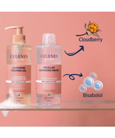 Celenes by Sweden Cloudberry Micellar Cleansing Water 250ml Alcohol-free Paraben-free Vegan Ideal for Dry & Sensitive Skin Hydrates & Soothes with Natural Extracts - Buy Online on GoSupps.com