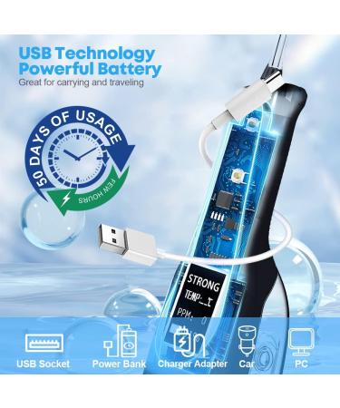 Cordless Water Flosser & Oral Irrigator with 5 Modes - USB Rechargeable, 4 Jet Tips, Portable 360ML Dental Flosser for Travel - Black - Buy Online on GoSupps.com