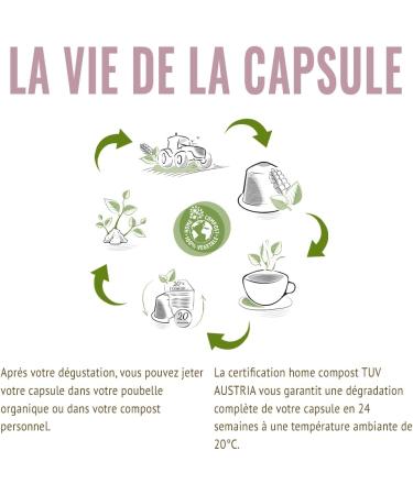 MOKA 200 Compostable Capsules 100% Pure Organic Mexican Arabica - Compatible with Nespresso Capsule Machines - Intensity 8 - Home Compost - Espresso and Lungo - Roasted in France - Buy Online on GoSupps.com