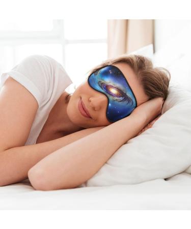 Buy Blue Galaxy Print Double-Sided Eye Mask | Soft Light Blocking Sleep Aid for Better Rest - Buy Online on GoSupps.com