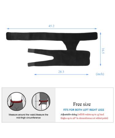 Buy Adjustable Groin Support Wrap for Men & Women - Hip Compression Brace for Pain Relief & Recovery | Thigh Leg Support Sleeve - Black One Size - Buy Online on GoSupps.com