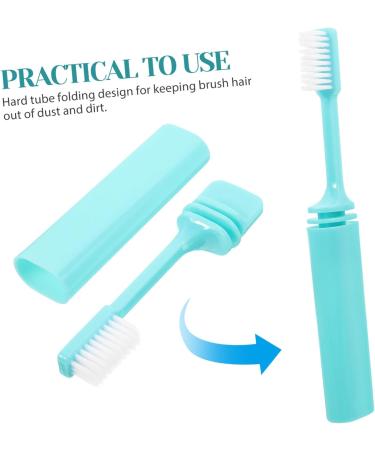 Partykindom 2 STK Travel Toothbrush Set - Collapsible Manual Toothbrushes for Couples | Perfect for Camping & Travel with Detergent Case - Buy Online on GoSupps.com