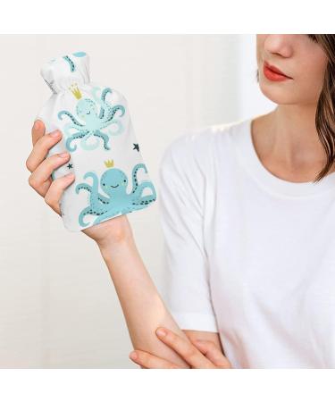 Blue Octopus Hot Water Bottle with Plush Cover - 26.5x15.3cm Bed Warmer for Adults & Children - International Shipping Available - Buy Online on GoSupps.com