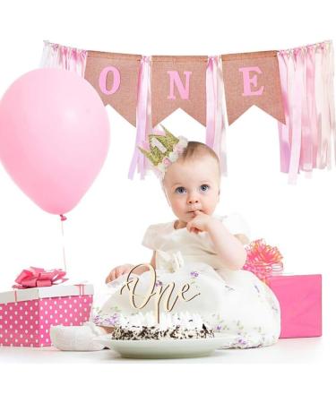 One Cake Toppers Wooden First Birthday Cake Picks for Boy and Girl 1st Birthday Baby Shower First Anniversary Party Cake Decorations Supplies - Buy Online on GoSupps.com