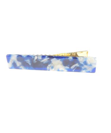 Pretty Glamour Girlz Marble Hair Clip for Girls and Women Small 6cm Crocodile Look Royal White Marbled Pack of 2