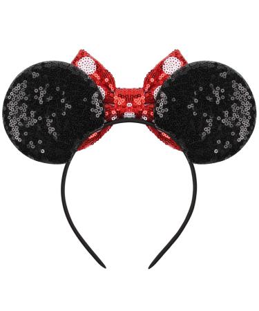 Lanmerry Women Sequin Mouse Ear Red Dot Bow Hairband for Girls - Sparkle and Shine in Red Dot Style! - Buy Online on GoSupps.com