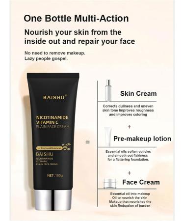 Nicotinamide Vitamin C Face Cream - Hydrating Niacinamide Makeup Cream for Glowing Skin | Black Tube Skin Cream for All Skin Types | International Shipping Available - Buy Online on GoSupps.com