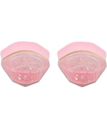 Makeup Brush Elastic Flowing Quicksand Handle 2 Pieces Soft Makeup Brush Portable for Beauty Salon - Buy Online on GoSupps.com