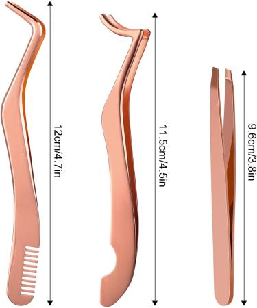 Simarro Eyelash Tweezers Set - 3 Stainless Steel Tools for Eyelash Extensions Straight & Curved Pointed Design - Buy Online on GoSupps.com