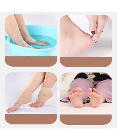 Gel Heel Protector Relieve Heel Pain and Heal Dry Cracked Heels Silicone Heel Cups 3 Pairs Repair Socks Heels Breathable Open Toe Moisturizing Gel Heel Socks for Dry Hard Heels Flesh Pink - Buy Online on GoSupps.com
