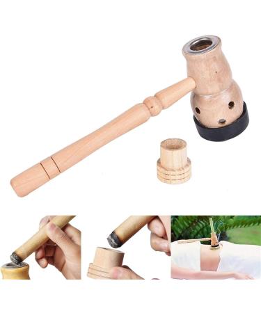 Moxa Cone & Smoke-Free Moxa Roll Massage Device - Wooden Pumpkin Moxa Box & Burner Set | Premium Wormwood Mughort Artemisia - Buy Online on GoSupps.com