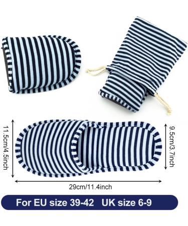 Buy Foldable Slipproof Hotelslippers | Portable Bathroom & Spa Slippers for Men & Women - Large/X-Large Stripes - Buy Online on GoSupps.com