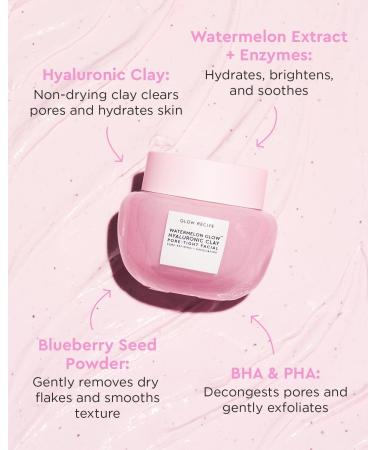 Glow Recipe Watermelon Glow Hyaluronic Clay Pore-Tight Facial Mask | Exfoliating & Hydrating Formula to Minimize Pores & Even Skin Tone (60ml) - Buy Online on GoSupps.com