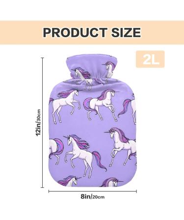 Purple Unicorn Children's Hot Water Bottle with Soft Cover - Warm Winter Relief for Bed Hands Neck & Shoulders - 1L | International Shipping - Buy Online on GoSupps.com