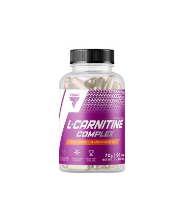 Trec Nutrition L-Carnitine Complex 90 Capsules / 45 Servings + Vit. B6 + Chromium - Burn Fat For Energy - Fat Reducer