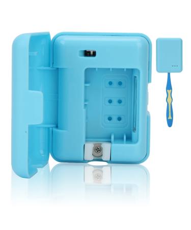 UV Toothbrush Sanitizer Case Toothbrush Sterilizer Holder Portable Wall-Mounted Ultraviolet Toothbrush Head Sterilizer UV Disinfection Case(Blue)