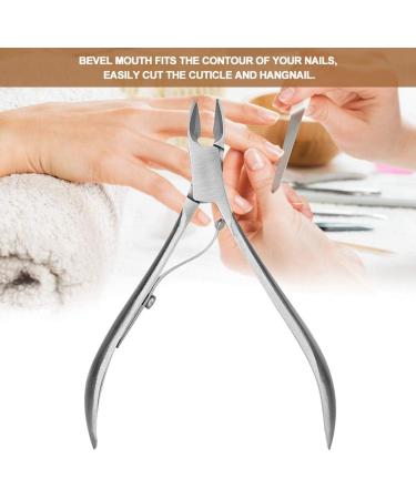 Silver Stainless Steel Nail Dead Skin Clipper with Beveled Mouth for Easy Cuticle and Hangnail Trimming Professional Manicure Pedicure Tool for Nail Art Salon and Home - Buy Online on GoSupps.com