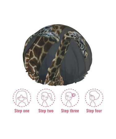 Sunset Giraffe Printed Waterproof Shower Cap | Fits All Sizes & Hair Textures | Women's Bath Cap - Buy Online on GoSupps.com