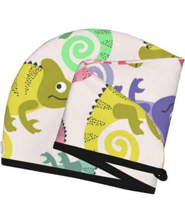 Colorful Chameleon Microfiber Hair Towel Wrap | Soft & Super Absorbent for Long Curly Thick Hair - Quick Dry Coral Velvet for Women - Buy Online on GoSupps.com
