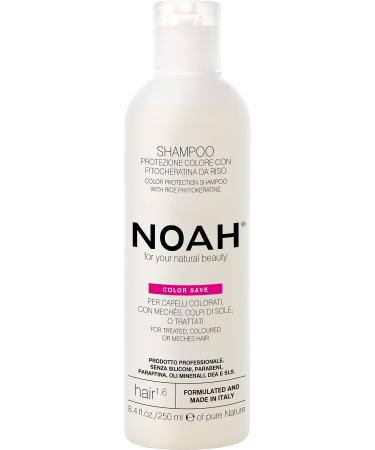 Noah - 1.6 Color Protecting Shampoo with Rice Protein & Ylang-ylang - Keratin Color Care Shampoo Eco Friendly Sulfate Free Color Safe Natural Daily Shampoo Vegan Cruelty Free 8.45 fl.oz.