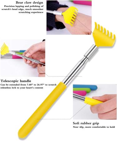 UNOOE Metal Back Scratcher Set - 4 PCS Extendable up to 27 inches for Itch Relief, Portable with Carry Bag - Perfect for Men and Women at Home, Office, and Travel - Buy Online on GoSupps.com