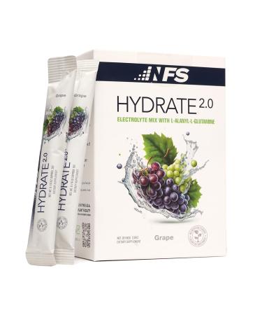 Hydrate 2.0 Electrolytes Hydration Powder Packets Advanced Hydration & Recovery Formula with L-Alanyl-L-Glutamine | Faster Hydration & Performance Recovery | 20 Packets (Grape)